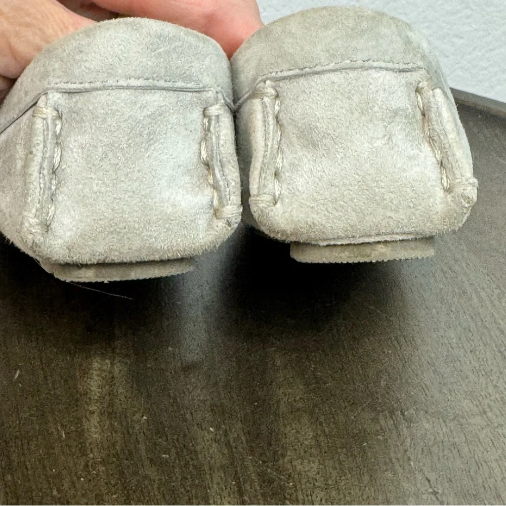 Janie‎ and Jack Kids Size 9 Gray Suede Leather Slip On Loafers Classic Preppy